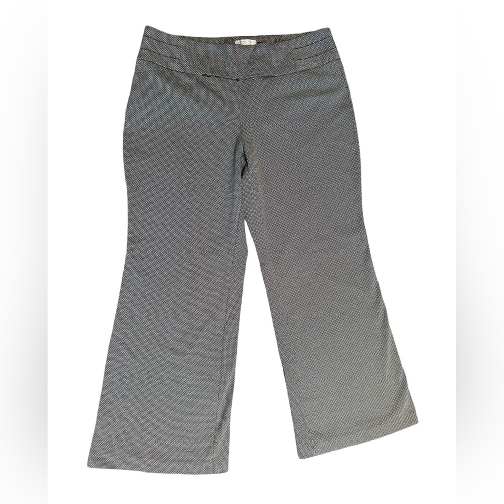 NY&Co New York and Company Black White Pull On Elastic Waist Trouser Dress Pants